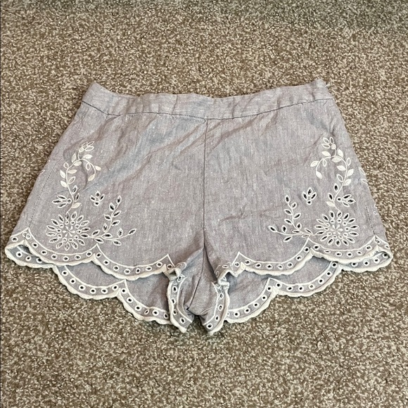 Free People Pants - Free People Embroidered Scalloped High Waisted Shorts
